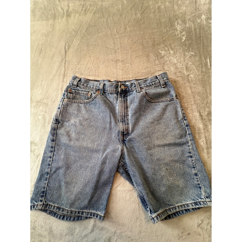 Levi's 505 Jean Shorts Mens 36 Blue Regular Fit Denim Casual Mid Rise